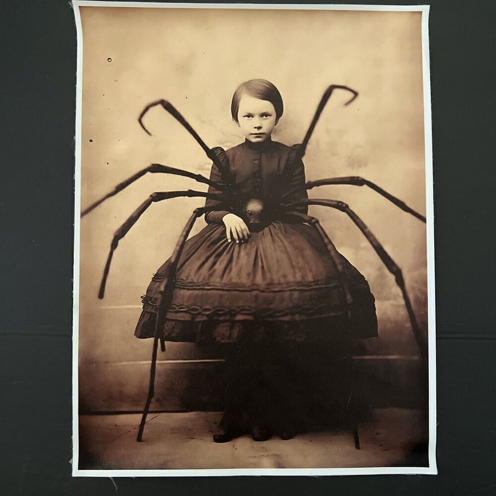 Creepy Halloween Pet Spider‎ Canvas Picture 16"x12" No Frame Reproduction